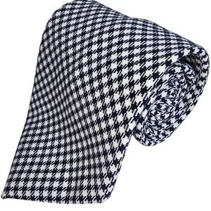 VINTAGE Black & White Checkered Via Veneto 100%‎ Polyester Neck Tie
